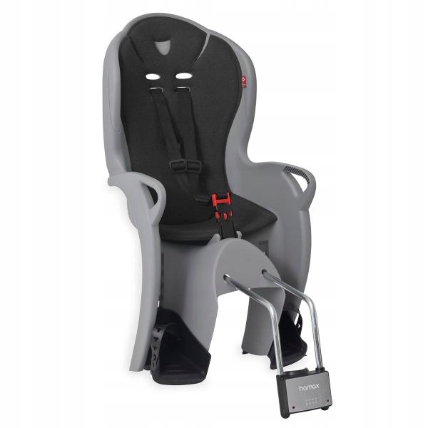 Fotelik dziecięcy rowerowy tylny Hamax Kiss szaro czarny