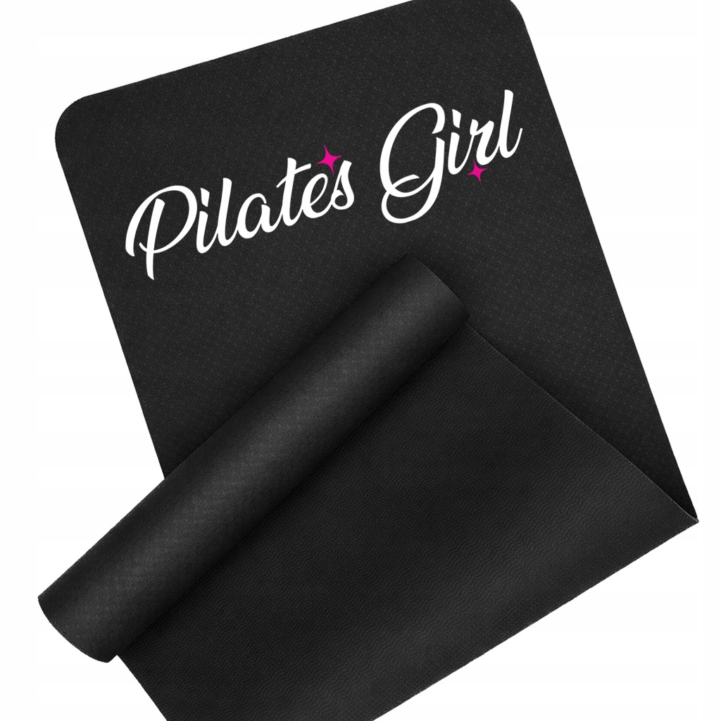 Mata Do Ćwiczeń Czarna Pilater Girl Trening Stretching Rozwiąganie Fitness