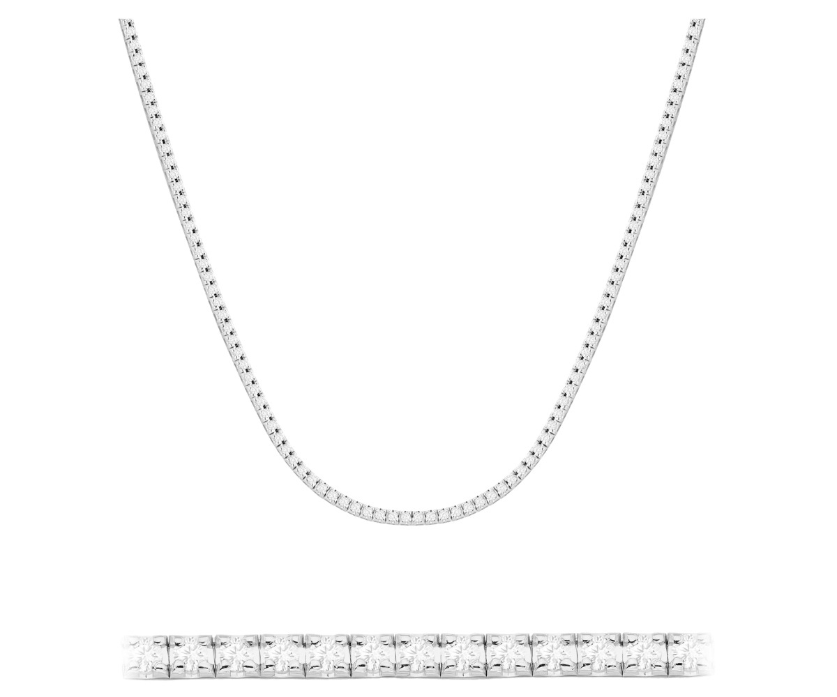 Białe Złoto Naszyjnik Brylanty Diamenty Laboratoryjne 4,38 ct 585