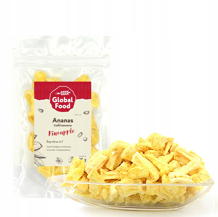 ANANAS LIOFILIZOWANY 20g ĆWIARTKI