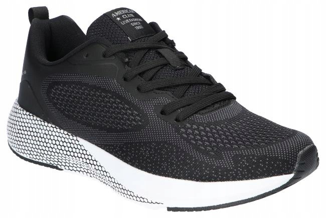 American Club RH133 Memory Foam Tenisky Pánské Sportovní Boty Černé 46
