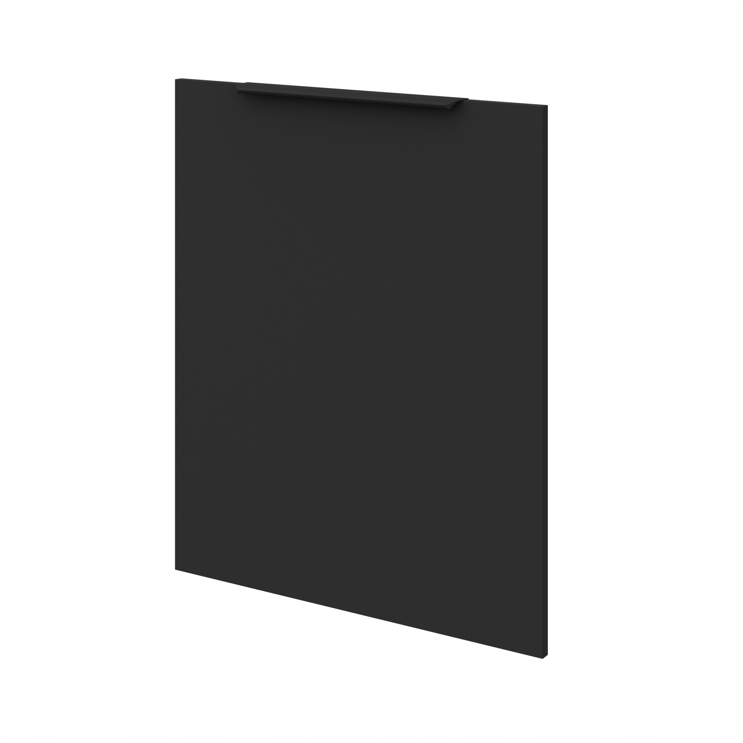 Černý matný panel pro vestavbu 713 x 596, přední část pro vestavnou myčku nádobí 60 cm
