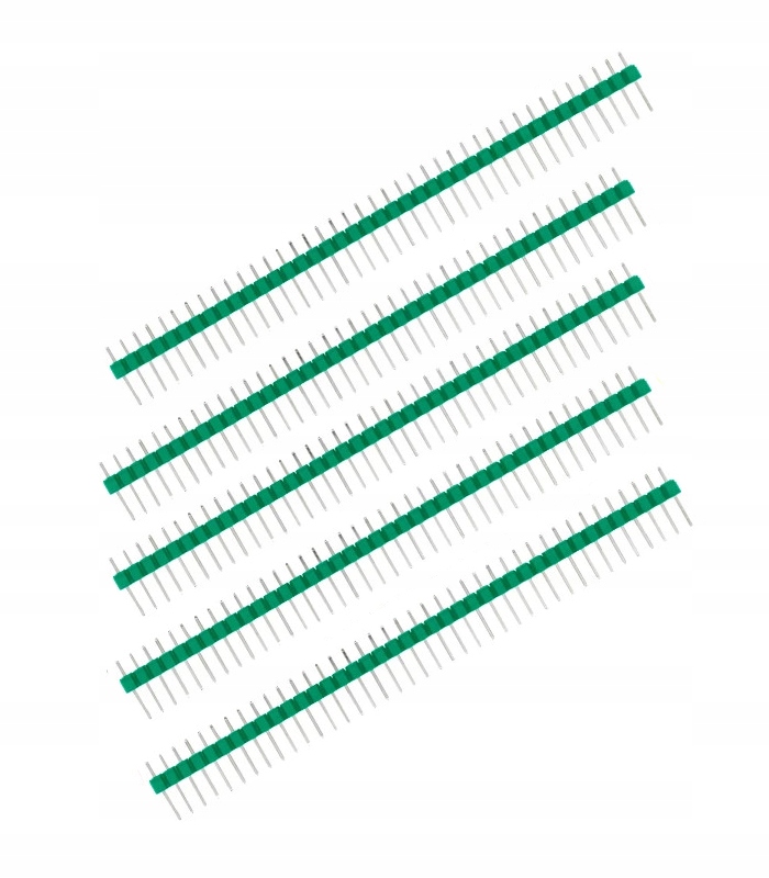 Zestaw 5 szt. listwy 40PIN (raster 2.54) zielone