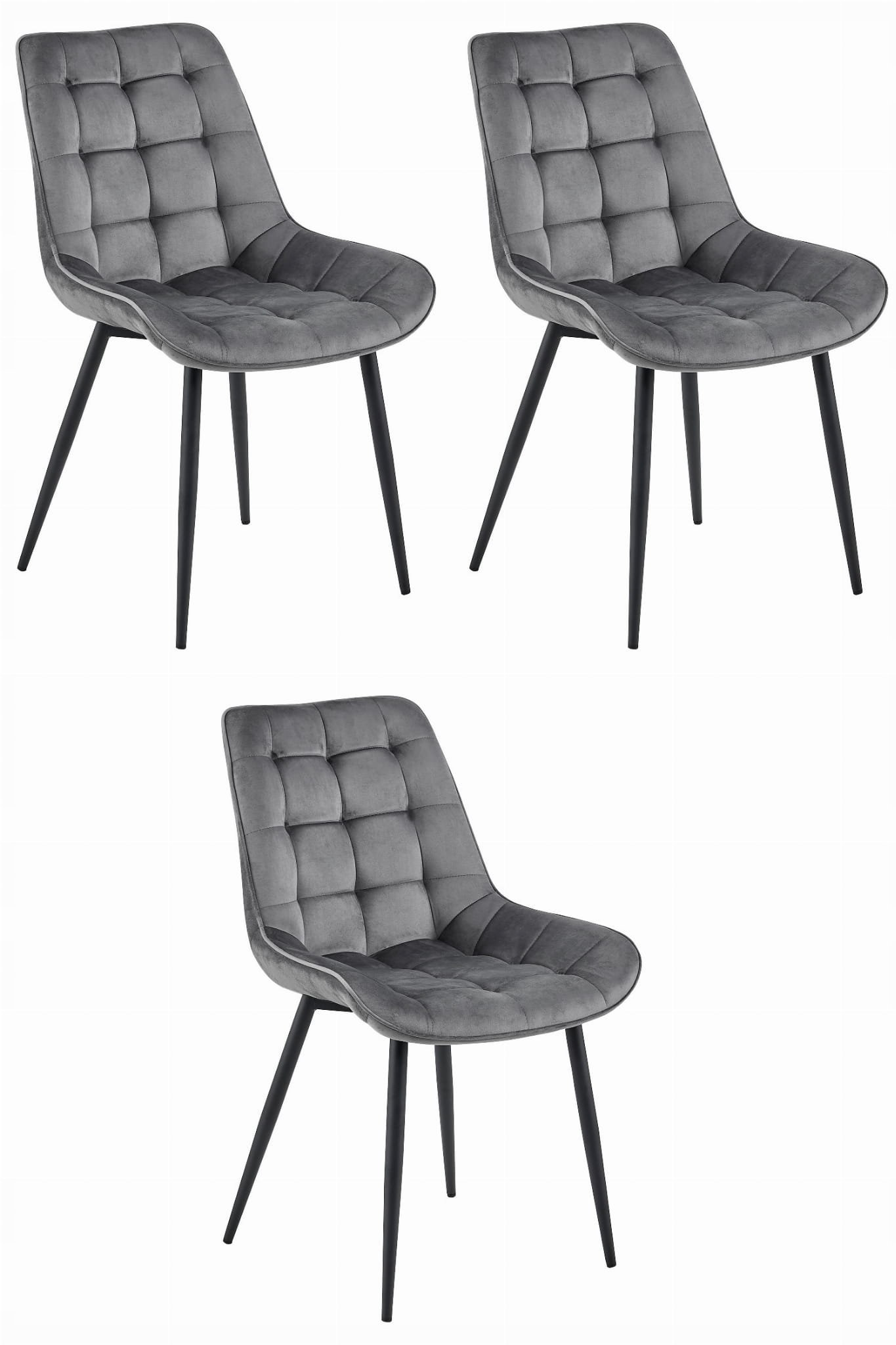 Křeslo Bera tmavě šedý samet nohy černé x 3
