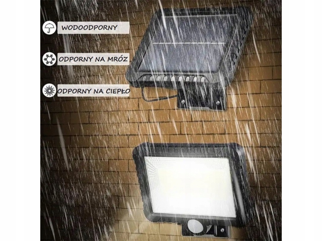 LAMPA SOLARNA 128 LED CZUJNIK RUCHU PILOT 100W Stopień ochrony IP IP65