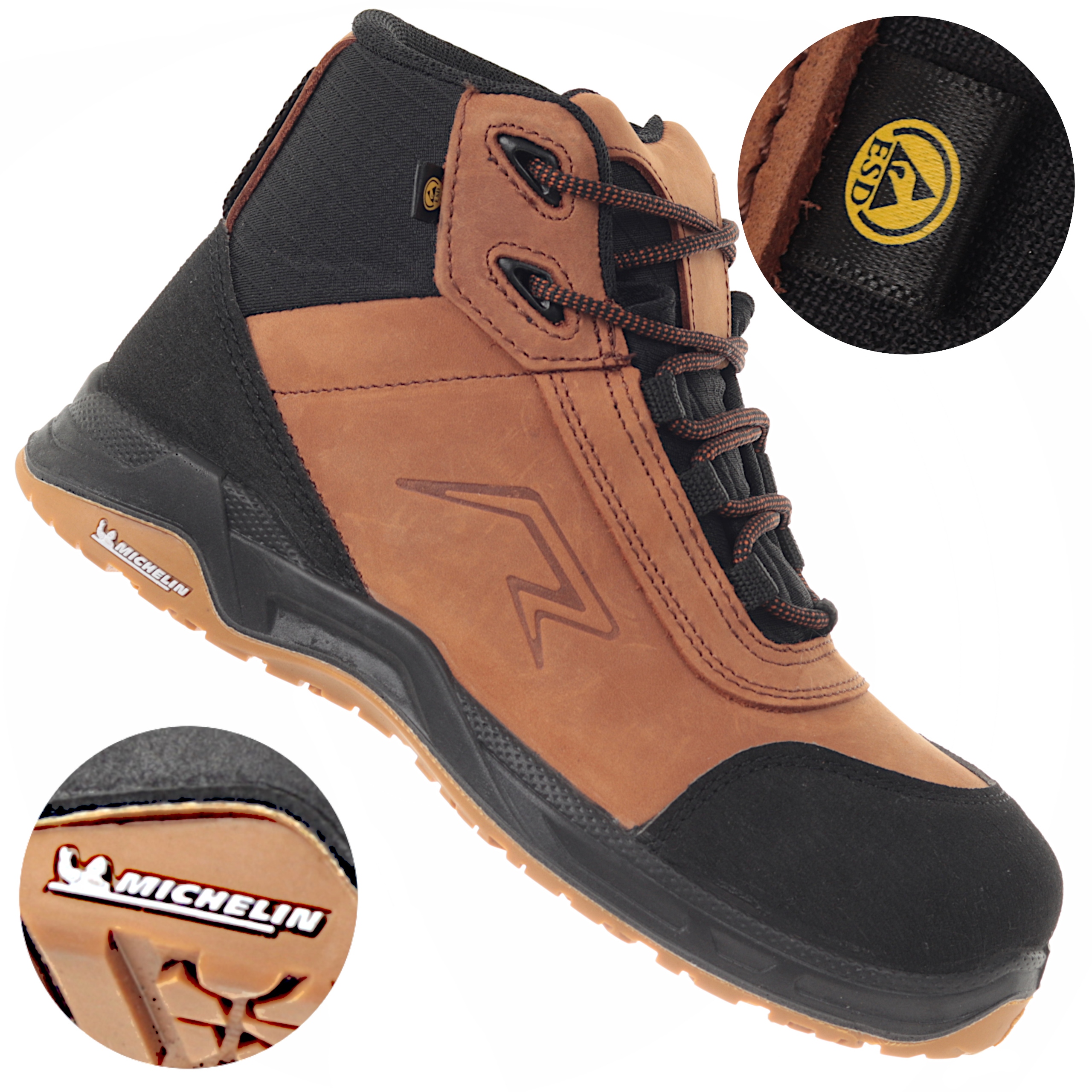 Buty robocze damskie lekkie wysokie michelin skórzane Esd Hro Talan 802 39