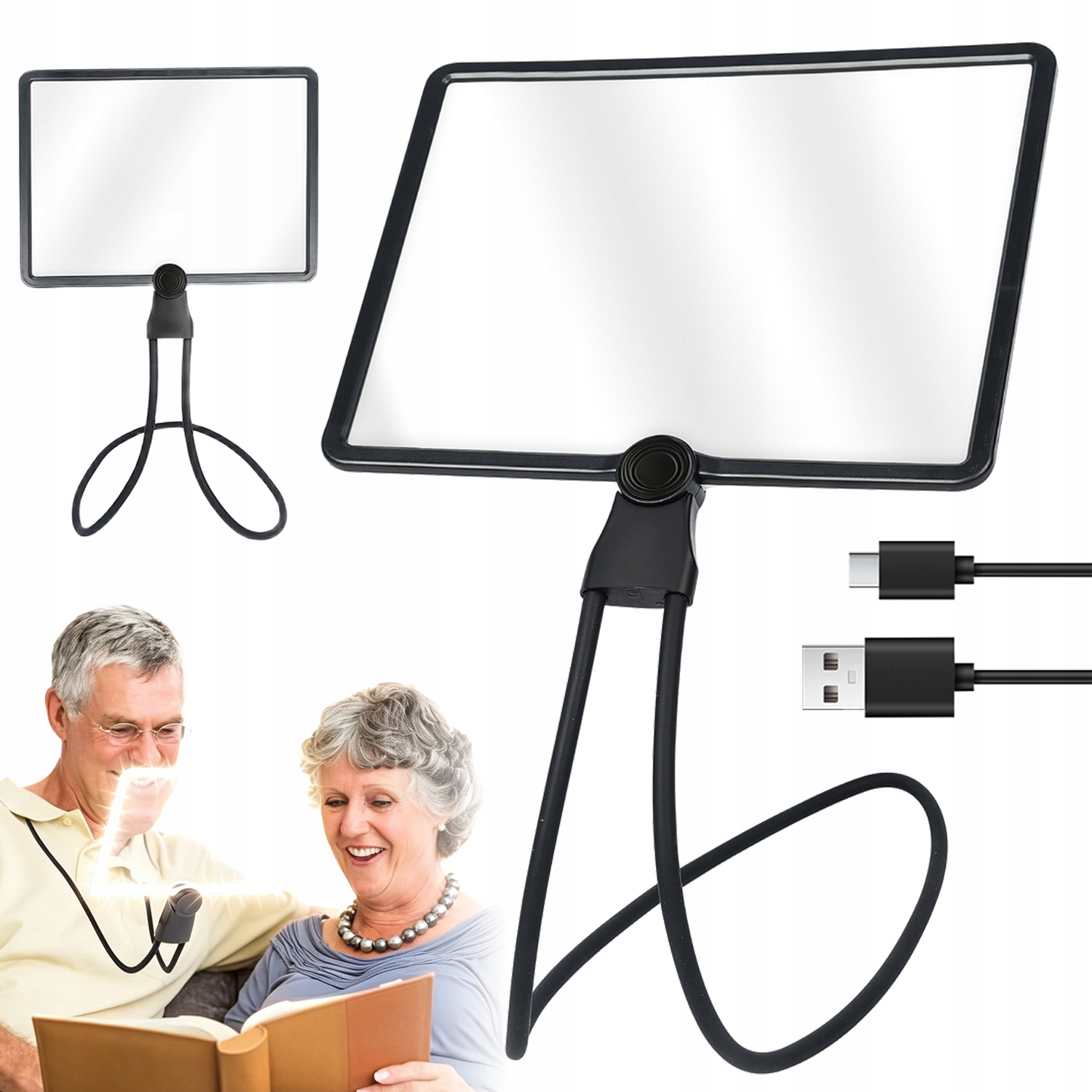 Sklo S Led 2X Velkou Lupou Na Čtení Pro Seniory Abs