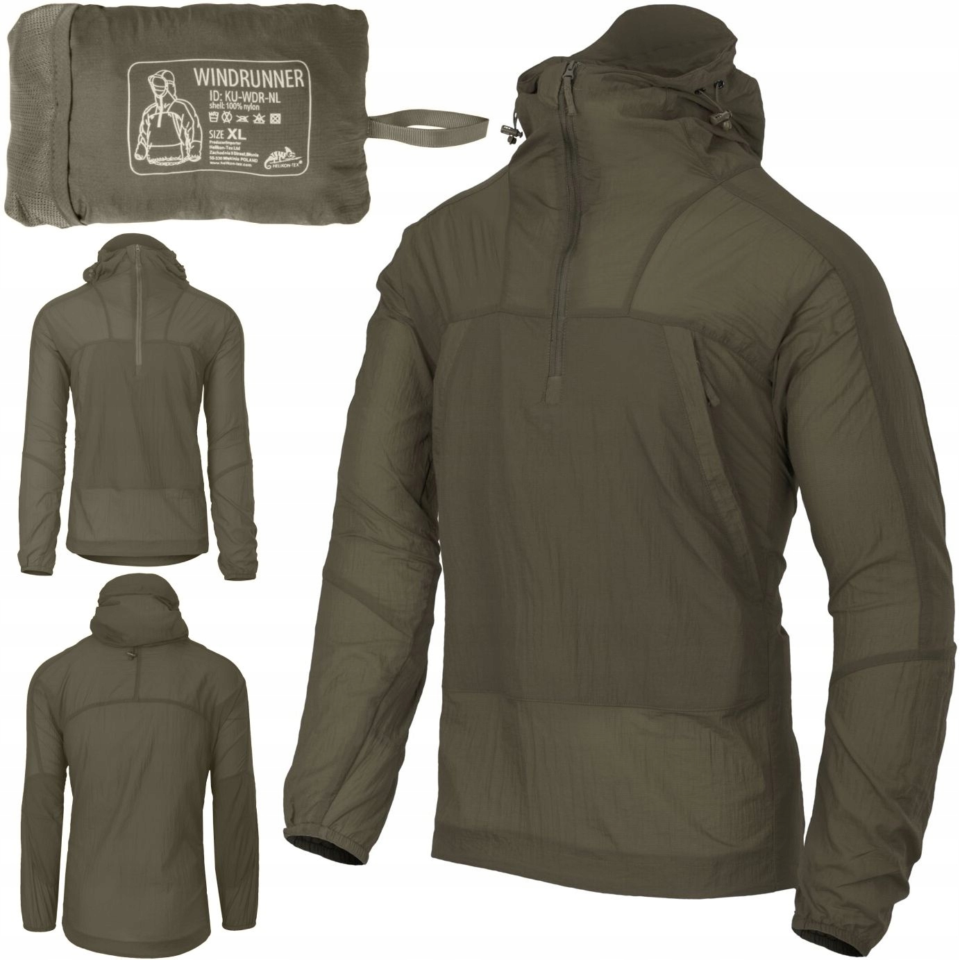Pánská větrovka Helikon Windrunner WindPack Nylon Taiga Green vel. M