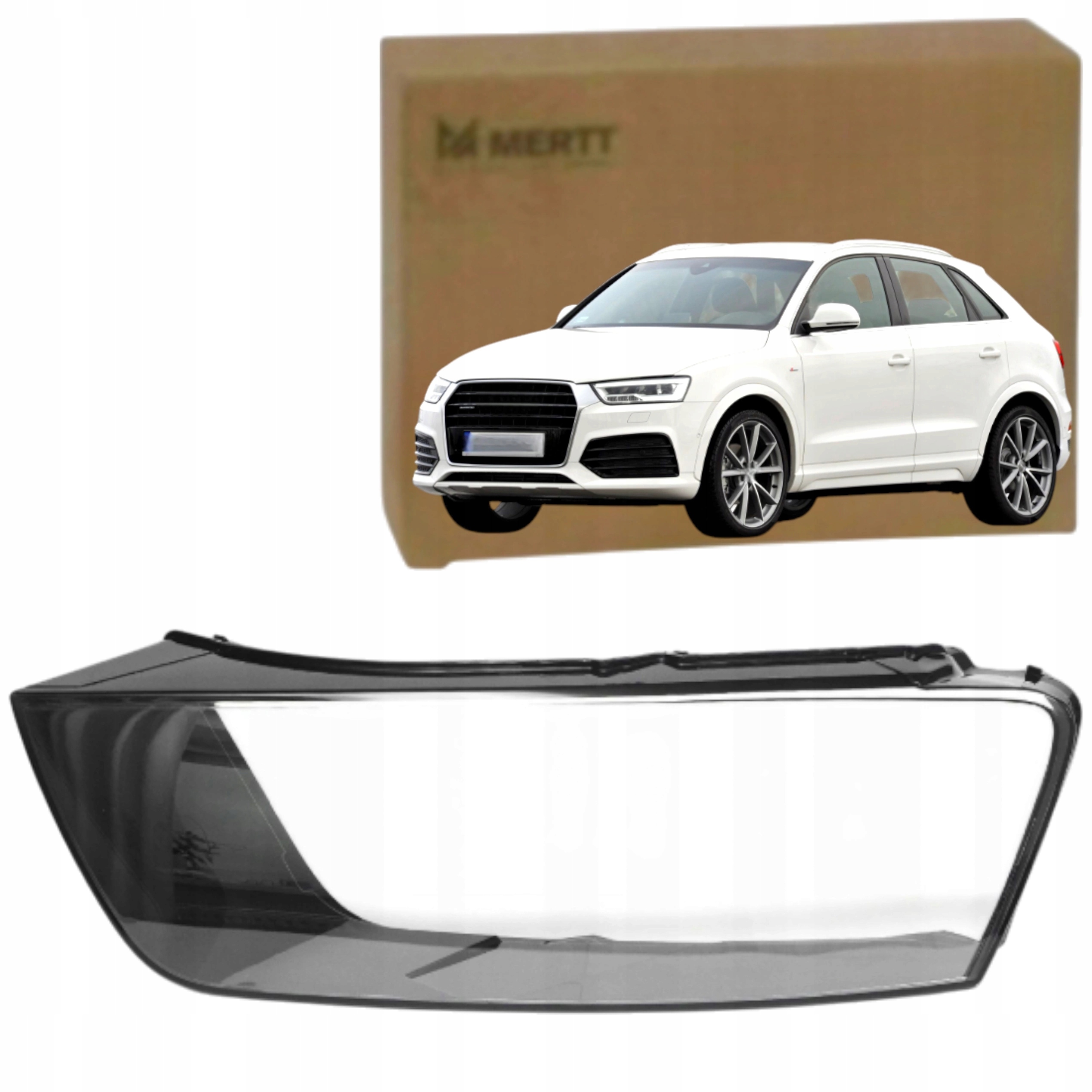 Klosz sklo světlometu předního světla Audi Q3 2016-2018 Levé