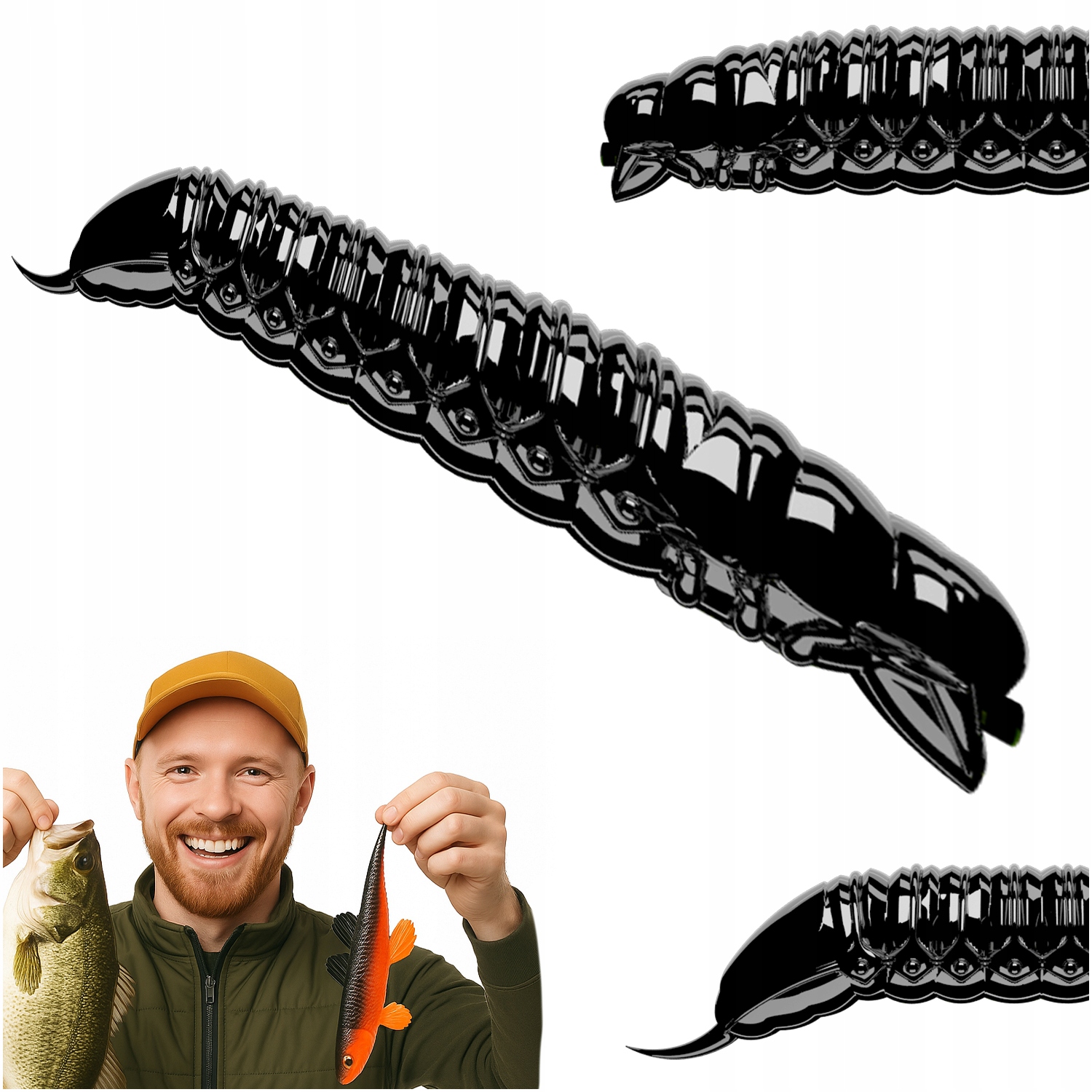 Przynęta Robak Guma Libra Lures Goliath 30mm 040 Black Ser 15 Sztuk