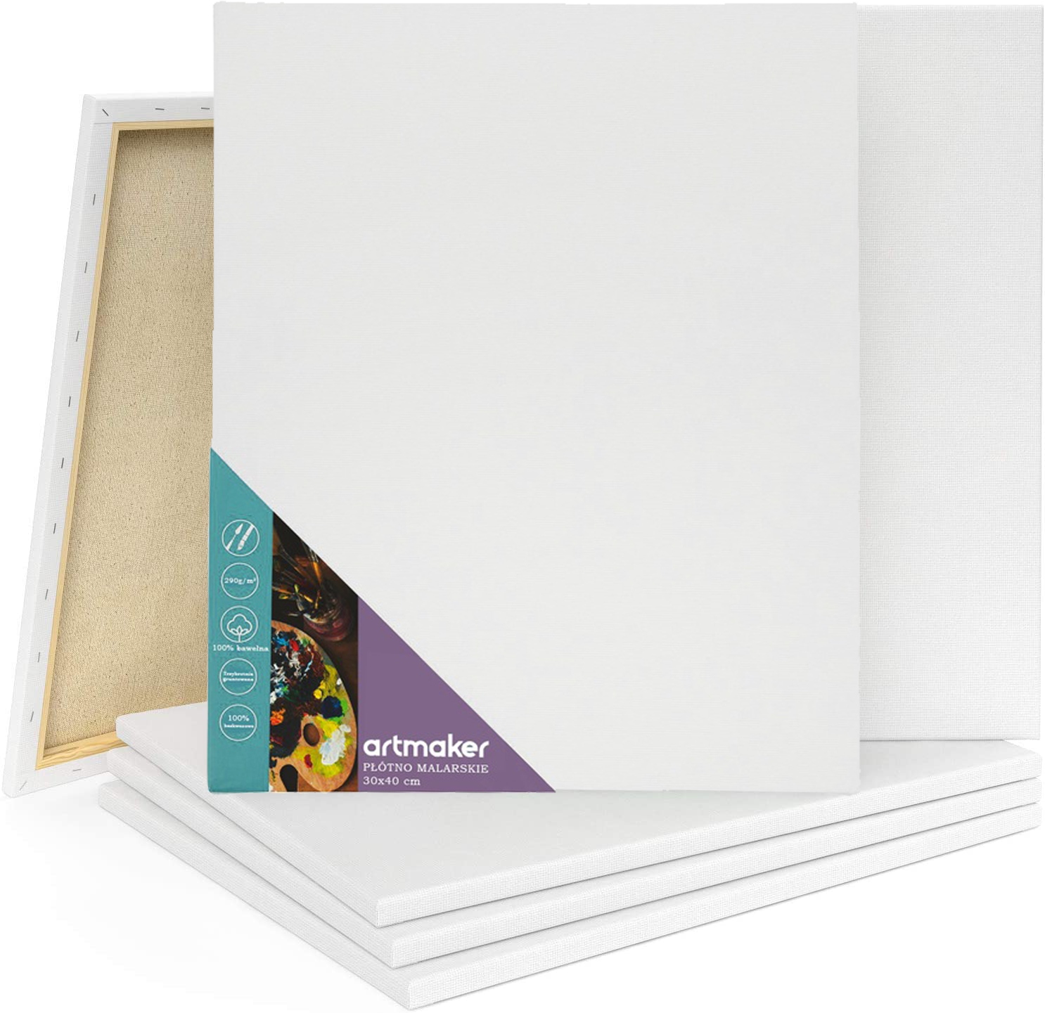 6x Malířské Plátno Na malování Malířské Plátno Bavlněné Gruntované 30x40 cm