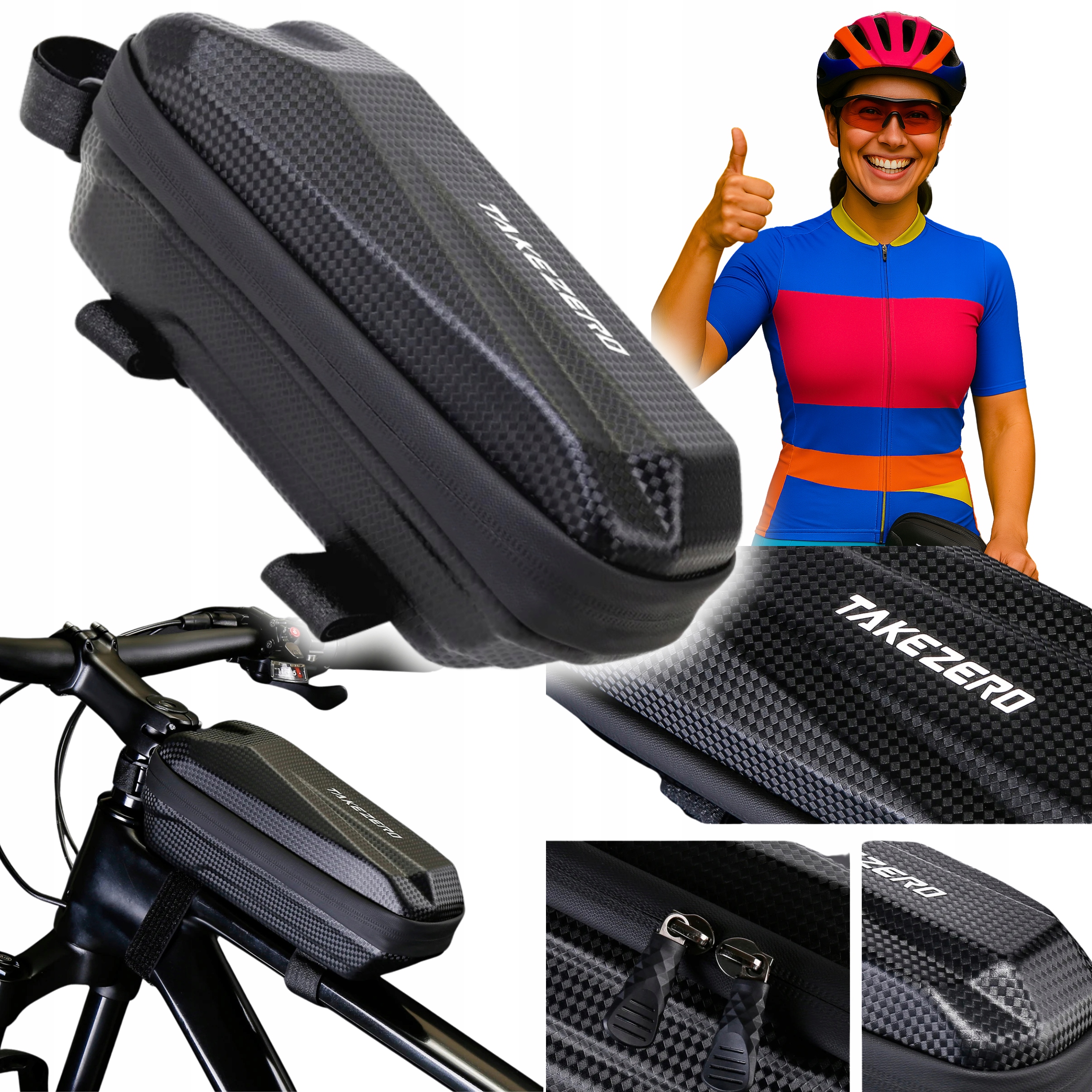 Sakwa Rowerowa Wodoodporna Wodoszczelna Czarna Pojemnik na Akcesoria 2szt