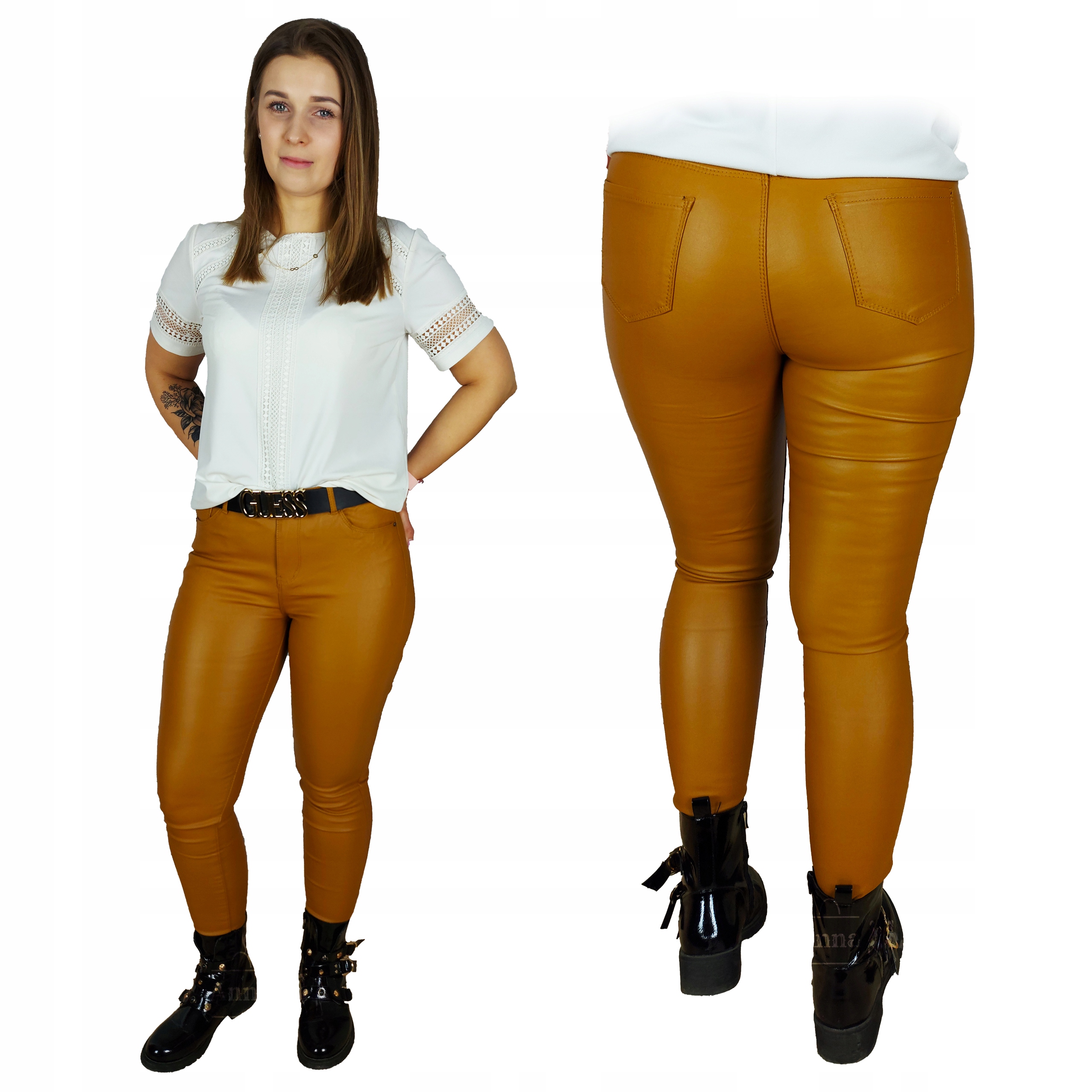 

Spodnie Woskowane Goodies Jeans Brązowe Skóra 40