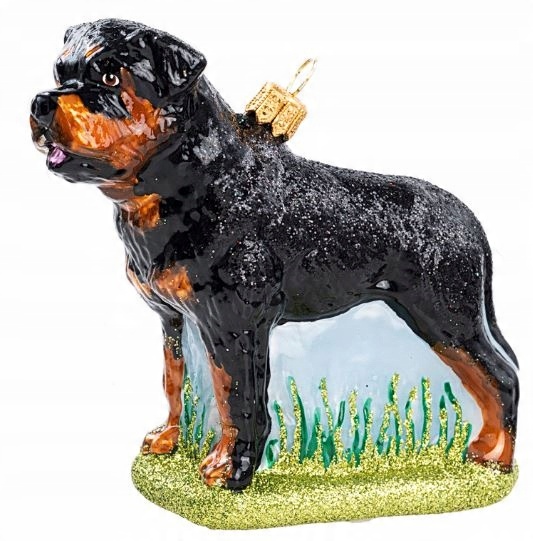 

Bombka szklana ręcznie malowana Pies Rottweiler