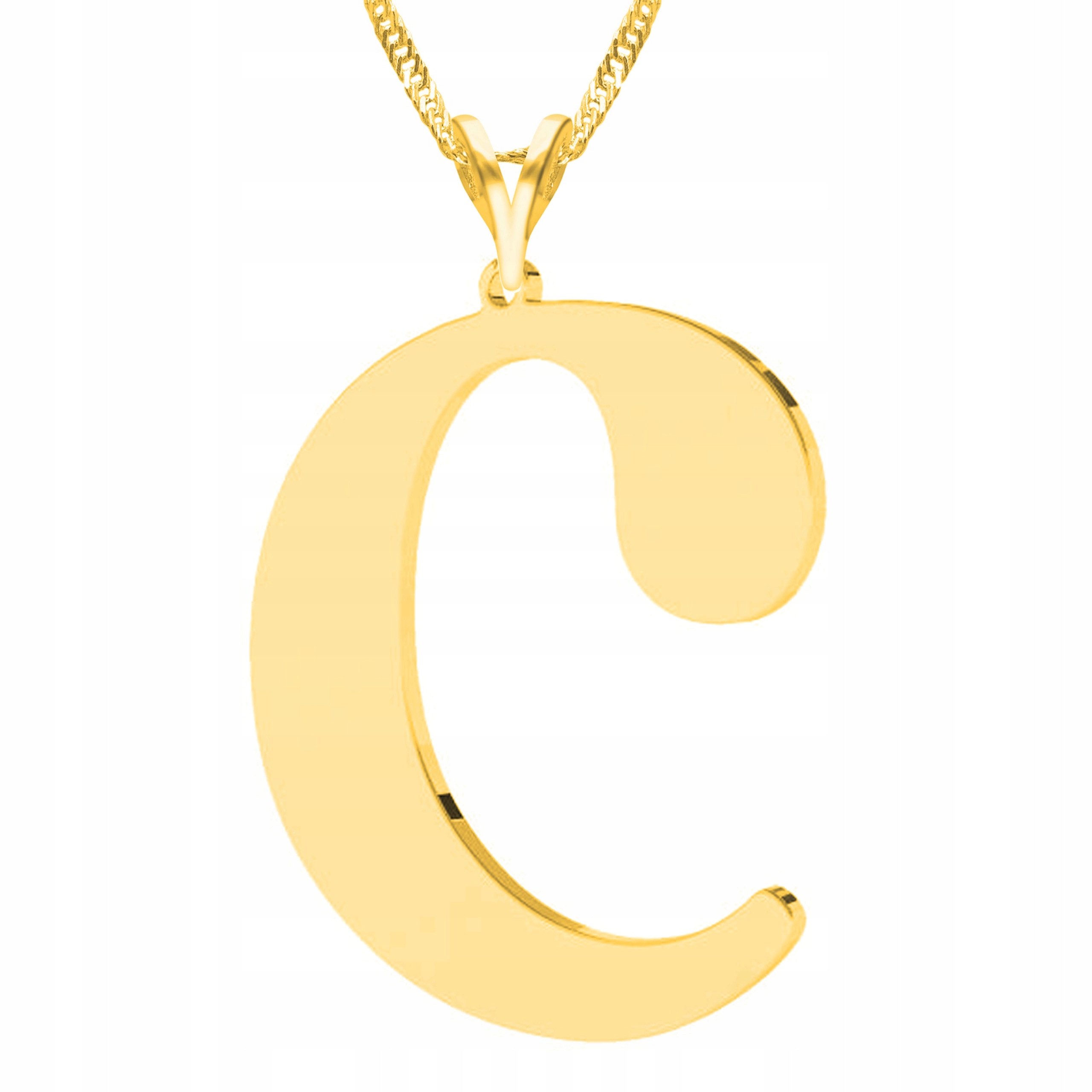 Zlatý náhrdelník s iniciálou Velkou písmenkou Letter C Stříbro 925