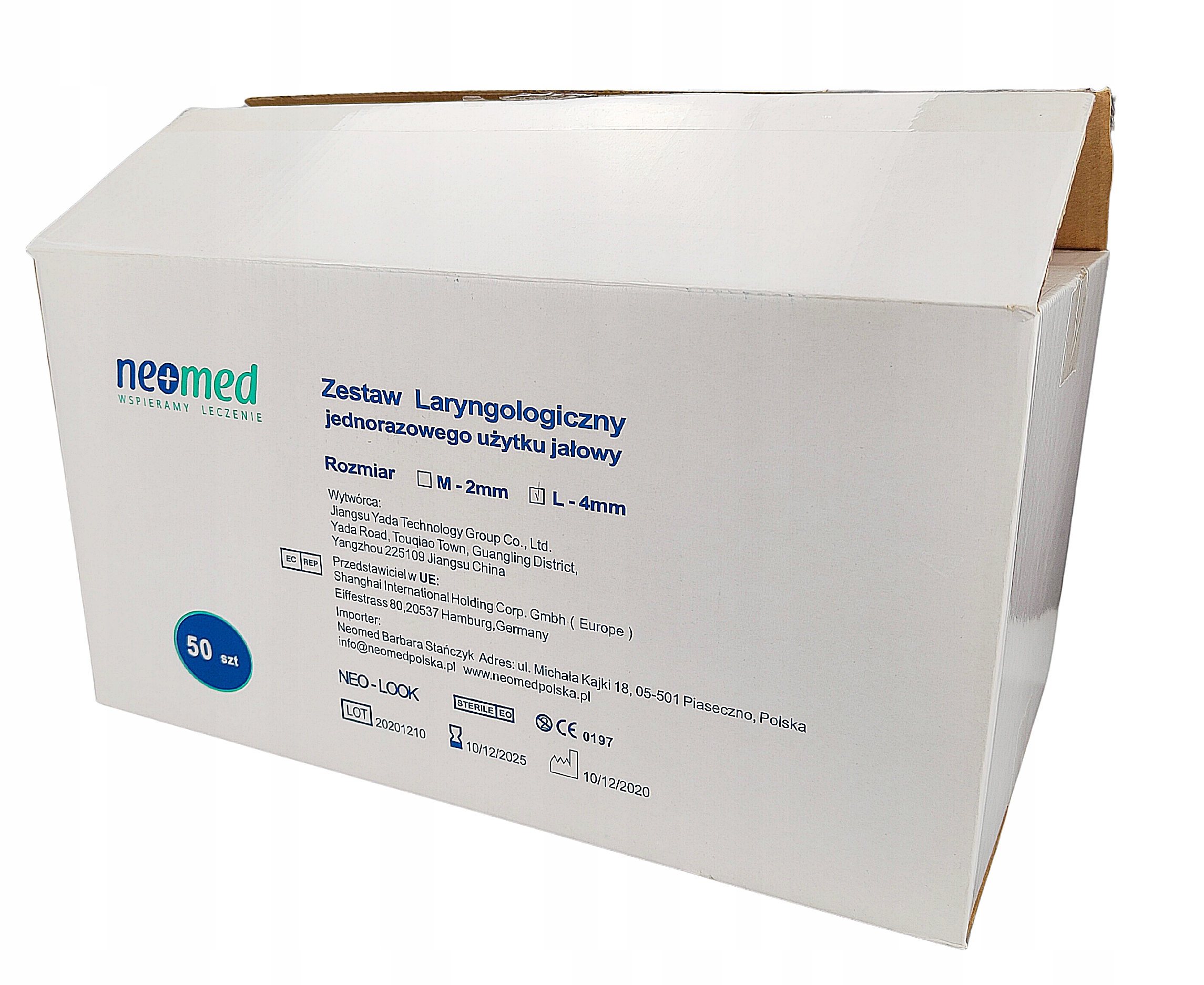 

Laryngologiczny zestaw jednorazowy 4mm 50szt