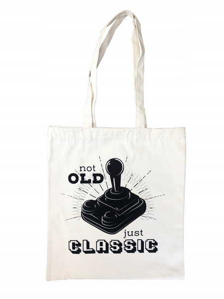 TORBA BAWEŁNIANA Joystick "Not old just classic"