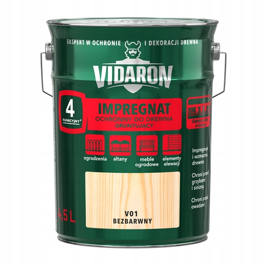 Vidaron Grunt Impregnat Gruntujący Do Drewna 4,5L V01