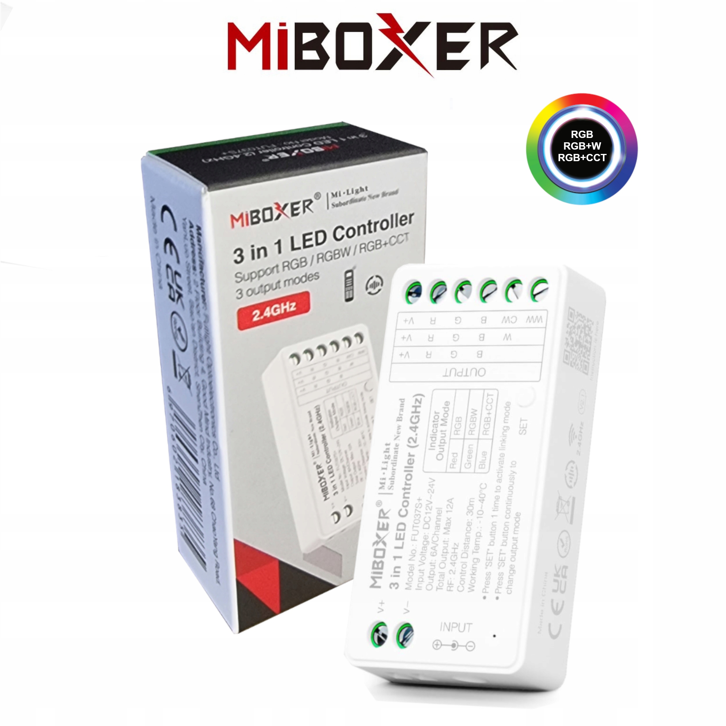 ZESTAW 3x STEROWNIK DO TAŚM LED RGB RGBW RGBCCT 3w1 STREFOWY + CZARNY PILOT Marka Mi-Light