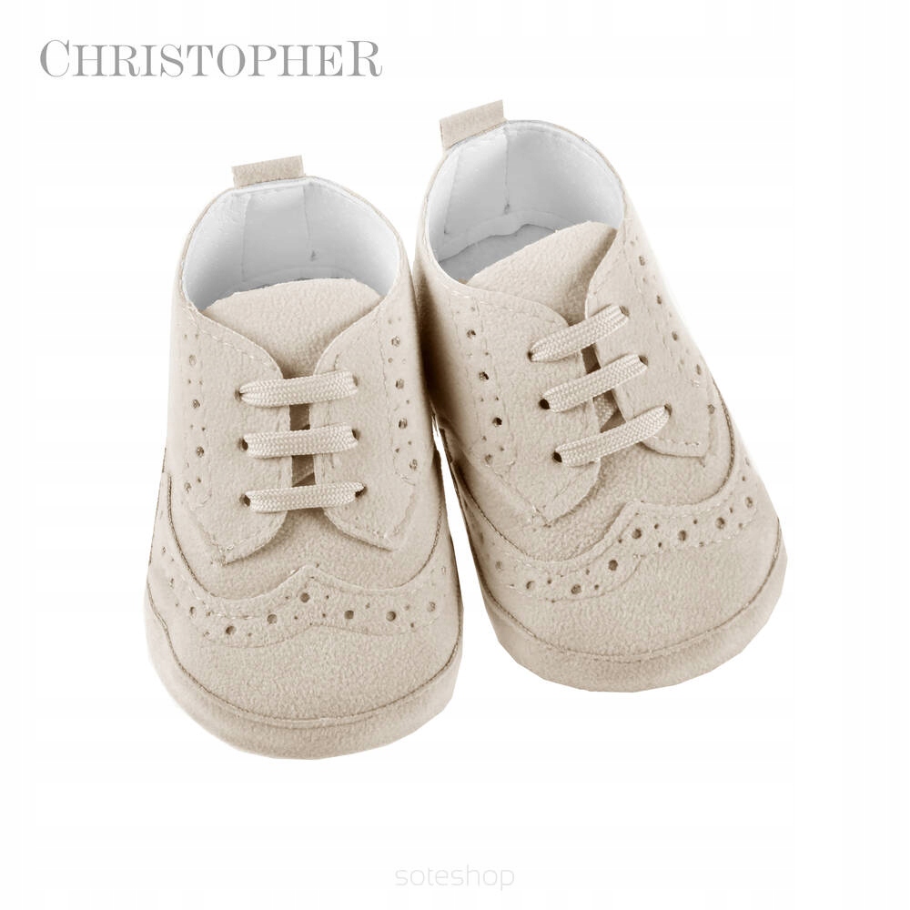 Buciki do chrztu Eleganckie buciki niemowlęce dla chłopca Christopher r.20 Marka inna