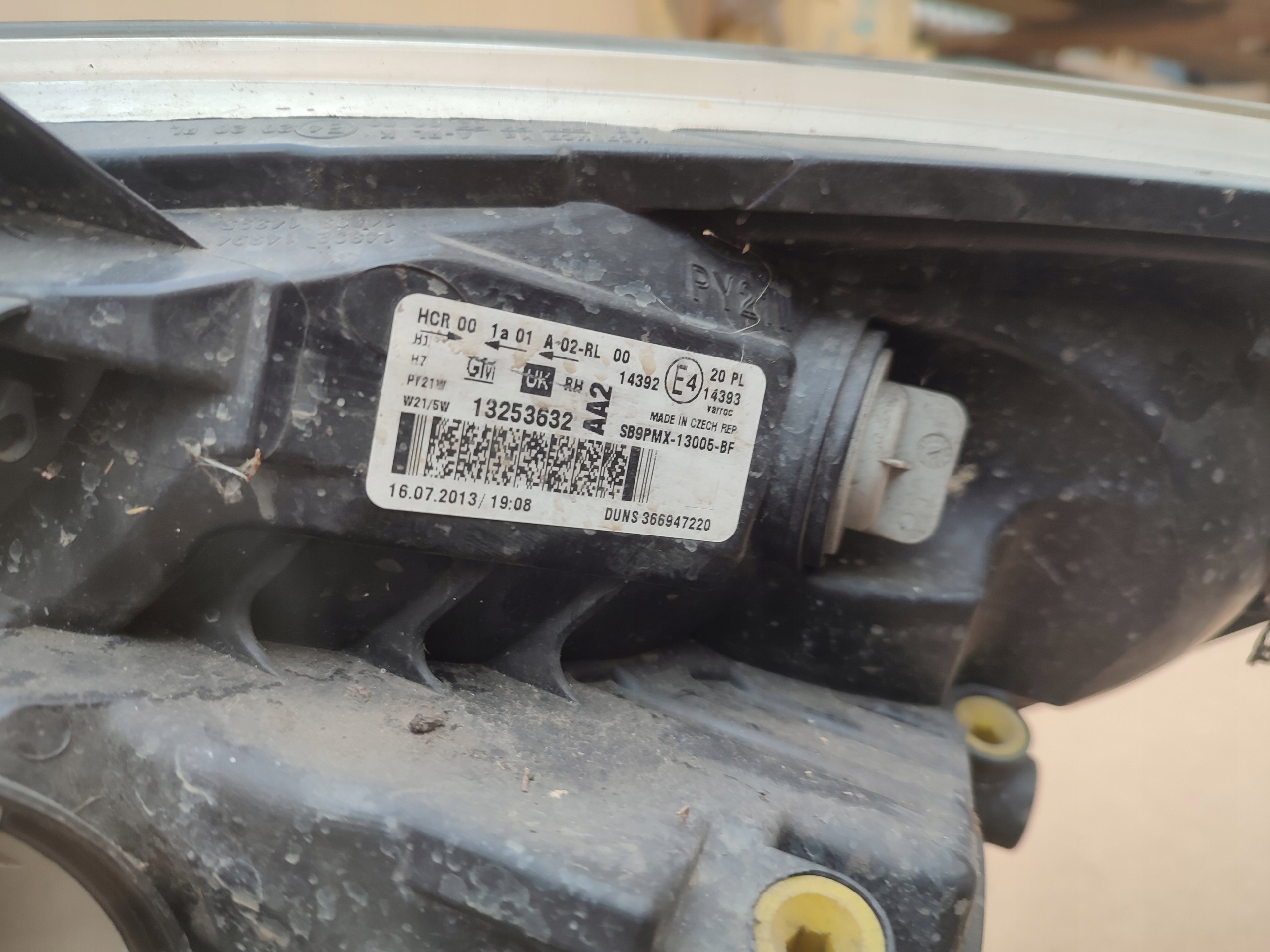 light right front right front OPEL MERIVA B UK ANGLIK 13253632