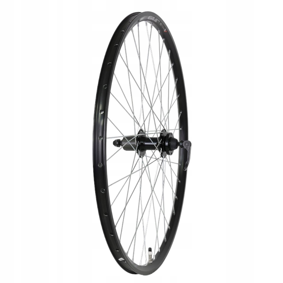Koło tył 26'' kaseta 8/9rz tarcza 6 śrub, łożyska maszyna, zacisk Qr czarne