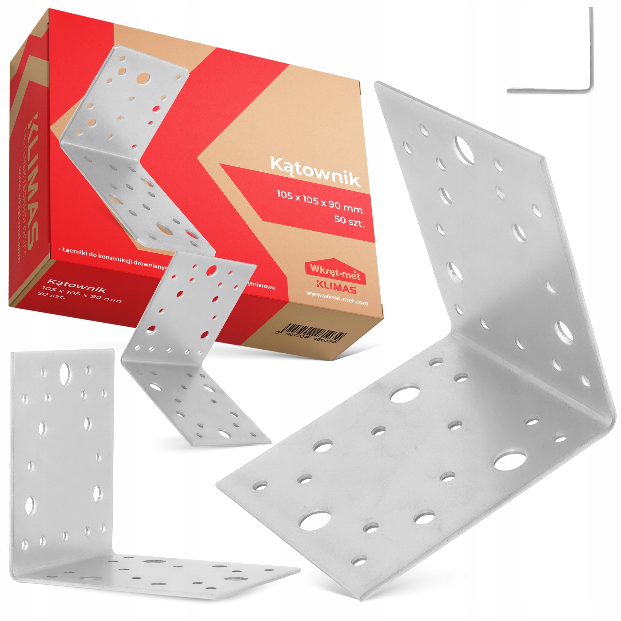 50x Uholník Tesársky Oceľový Uhlový Spoj 105x105x90 Montážny Dr 1K-P