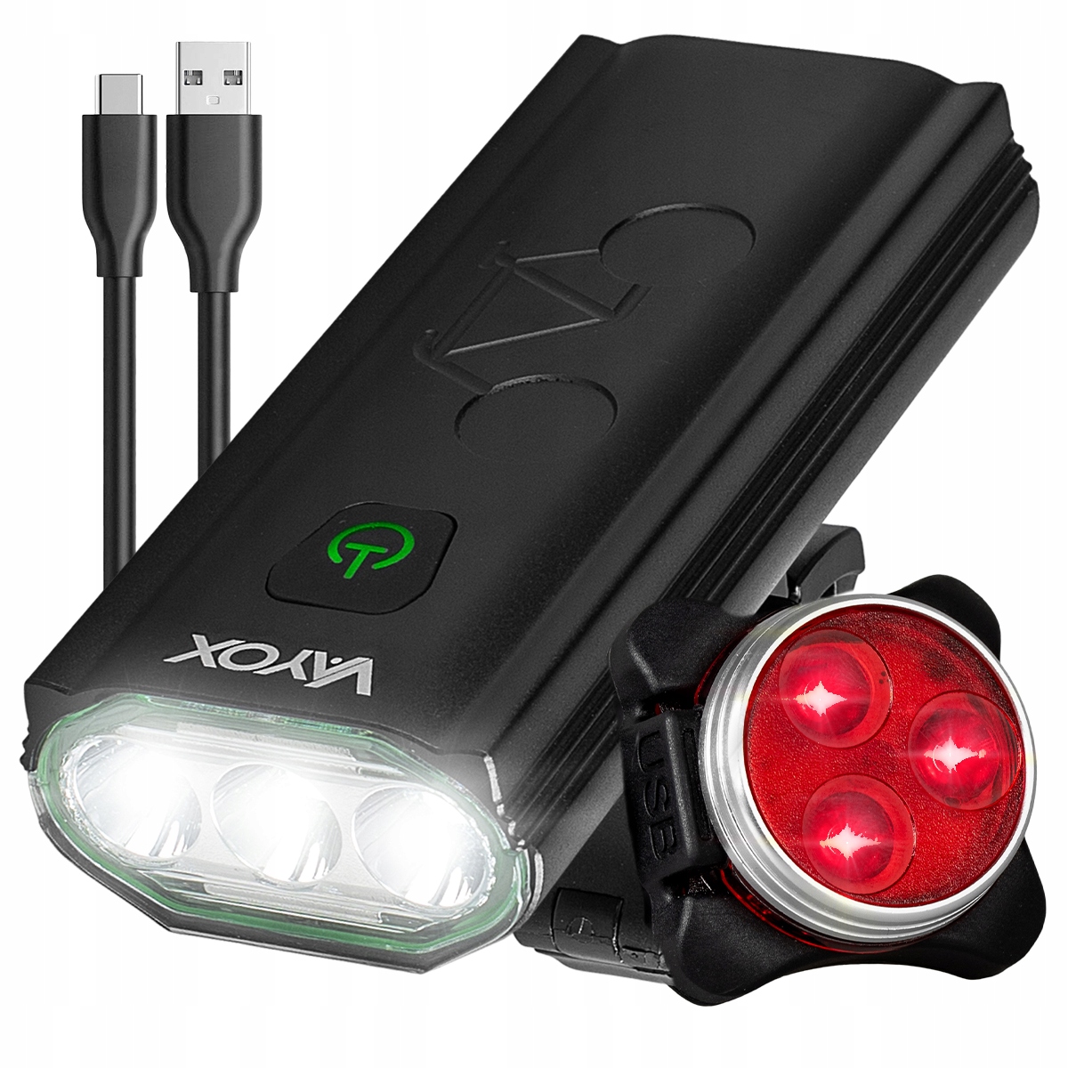 Osvětlení Jízdního Kola, Přední A Zadní Světlo Na Kolo, Powerbanka Usb Vayox