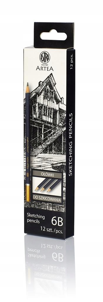 OŁÓWEK DO NAUKI SZKICOWANIA 6B ARTEA (12SZT) ASTRA