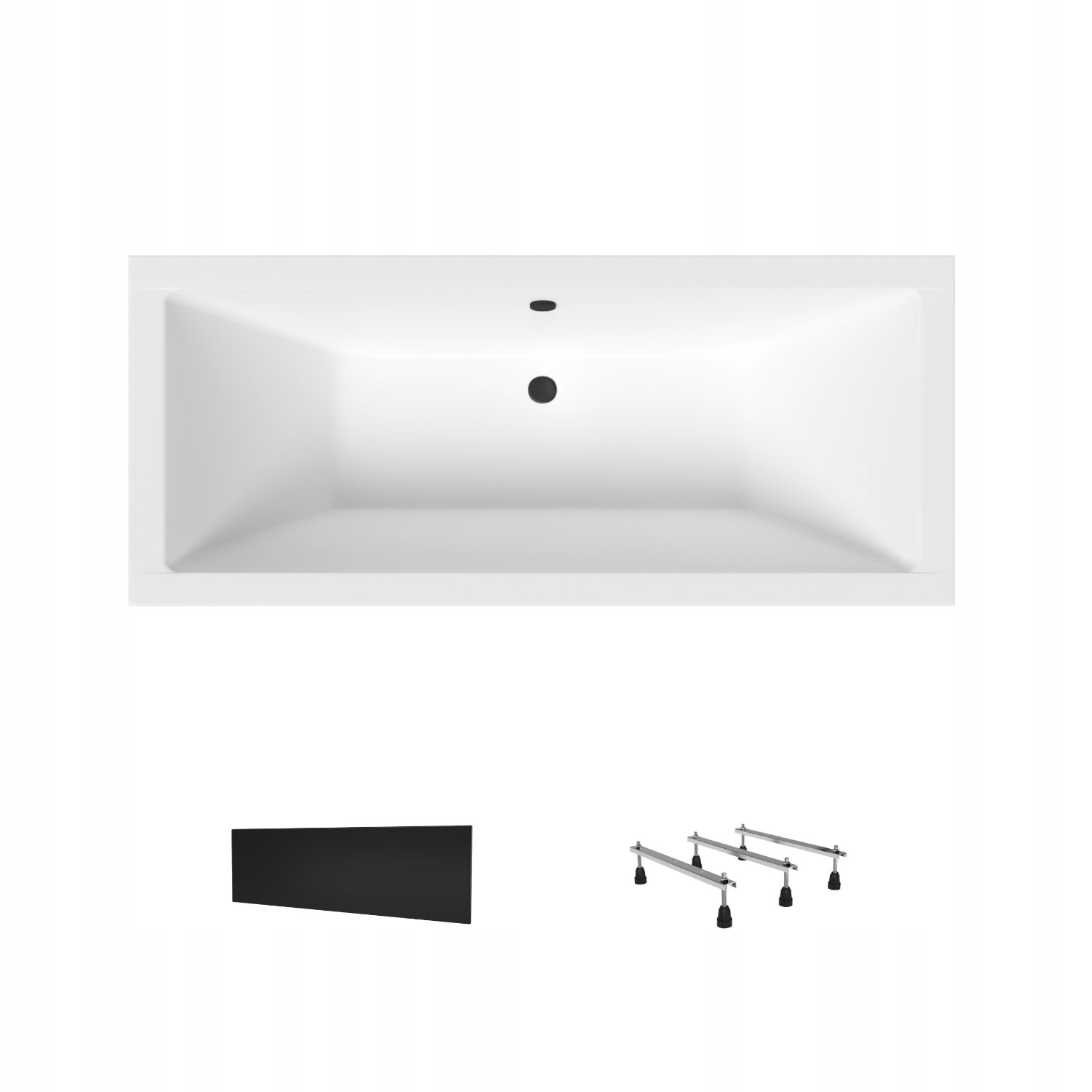 Wanna akrylowa Helmken Alvaro 170 x 75 Panel czarny Nóżki 23096003