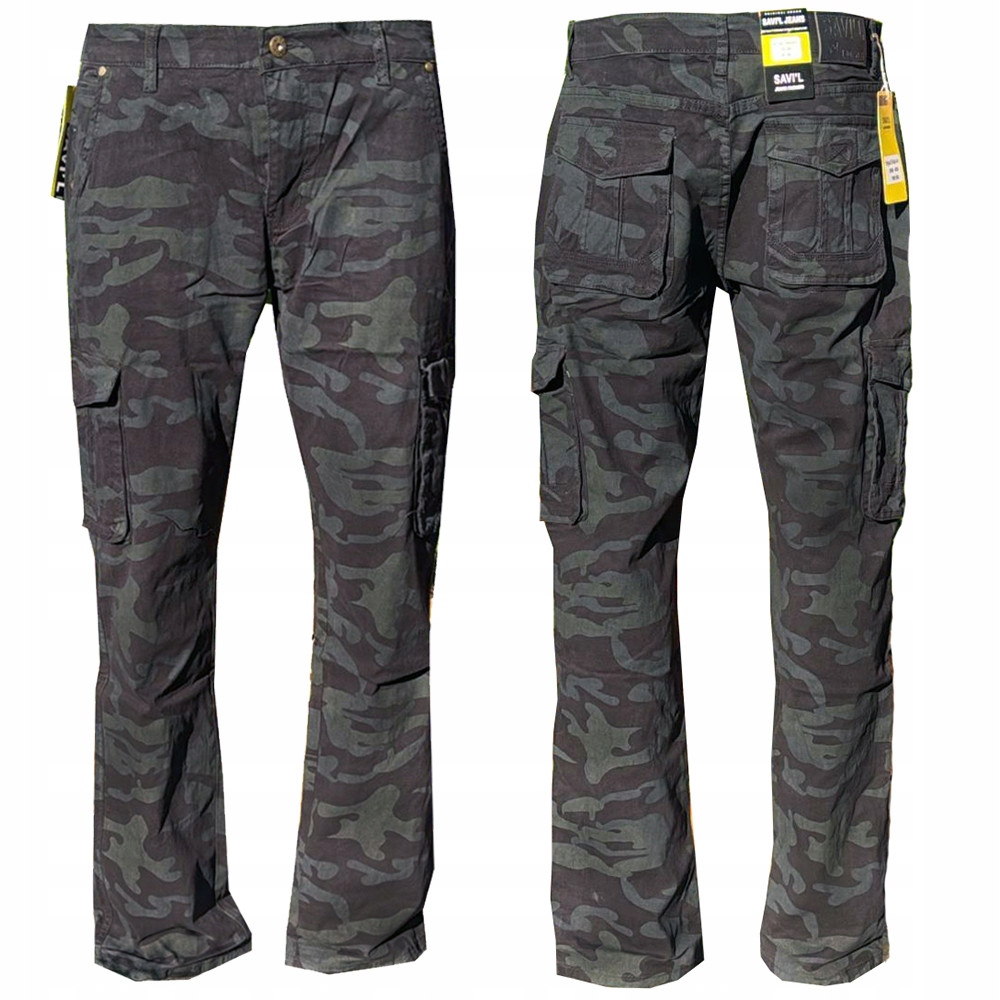 Savil Jeans kalhoty pánské TA43-6 kapsáče maskáče nadměrná černá 39