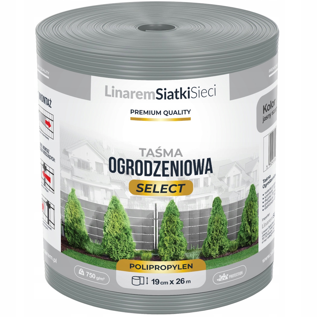 

Taśma Ogrodzeniowa Premium Select 19x26m Szara