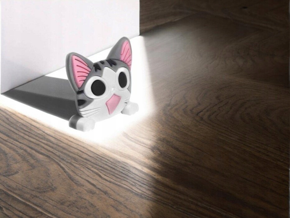 BLOKADA DRZWI STOPER ZABEZPIECZENIE KLIN GUMOWY Kolor odcienie szarości i srebra