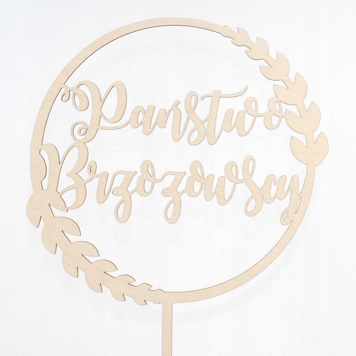 TOPPER DEKORACJA NA TORT WESELNY PAŃSTWO NAPIS Marka Lovely Things