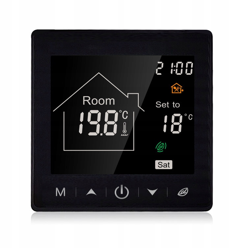 Inteligentny Termostat Obciążalny 16A Podłogówka Czarny TR058C RT WiFi TUYA
