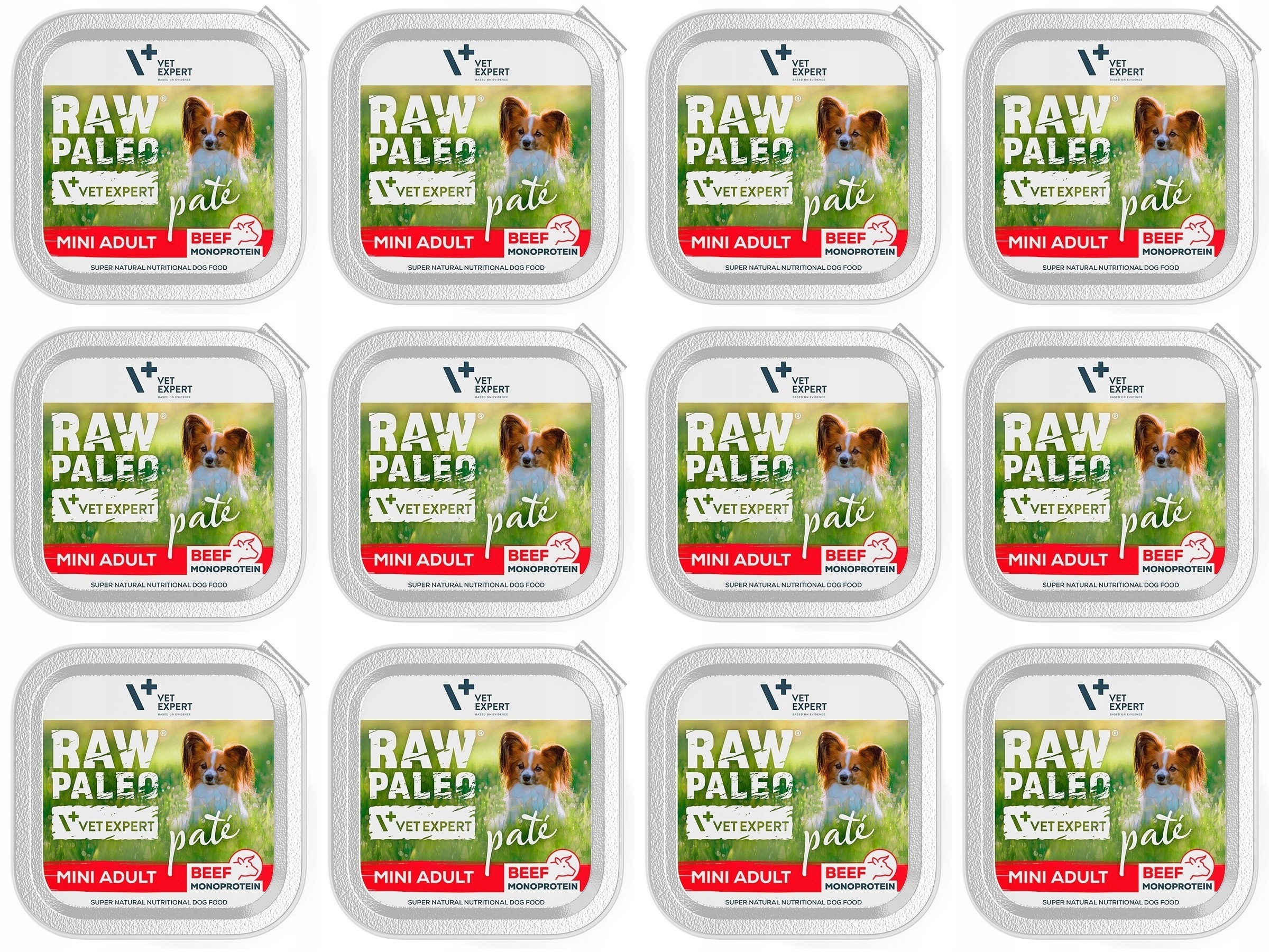 Levně VetExpert Raw Paleo Paštika Mini Adult Hovězí 12 x 150g