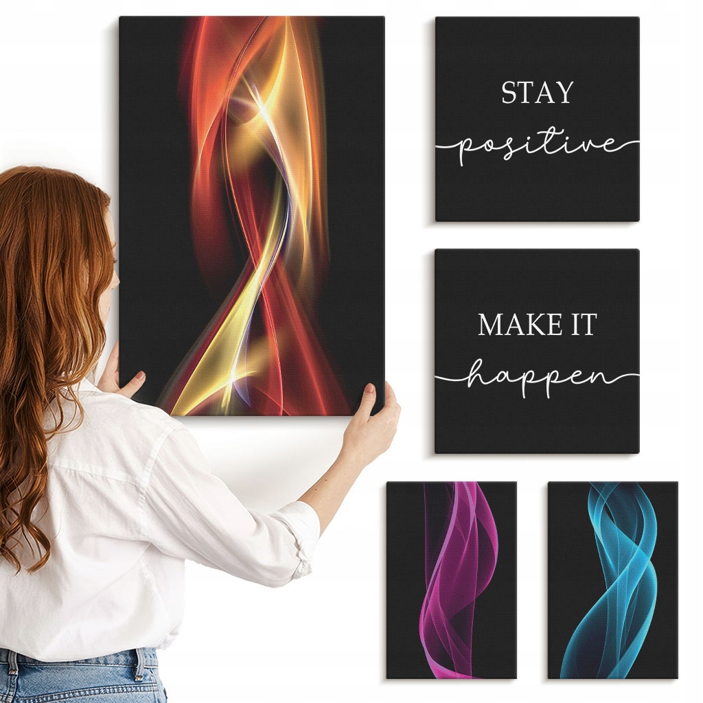 Vícedílná sada obrazů Galerie Citáty světelné vzory inspirace 5 kusů