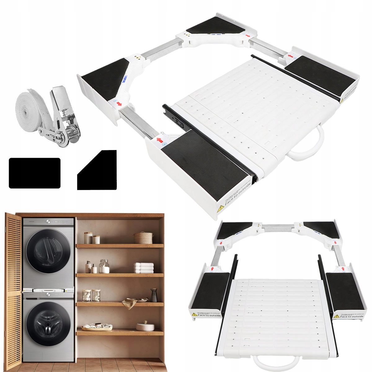 łącznik z półką do suszarki pralki ramek przyłączeniowych do pralki