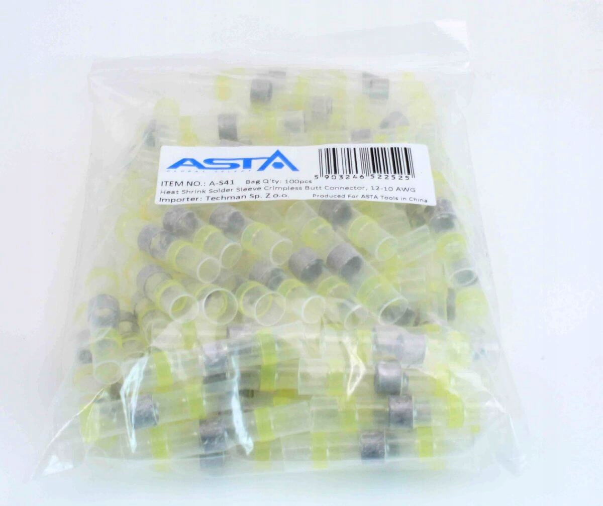 ZŁĄCZKI TERMOKURCZLIWE Z CYNĄ 100 SZT ASTA