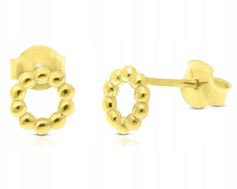 Puzetové náušnice kulaté hladké pro Ženy Au585 (14kt)