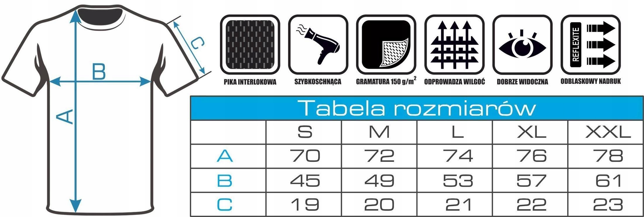 Koszulka termoaktywna + swój napis, logo, grafika Rozmiar L