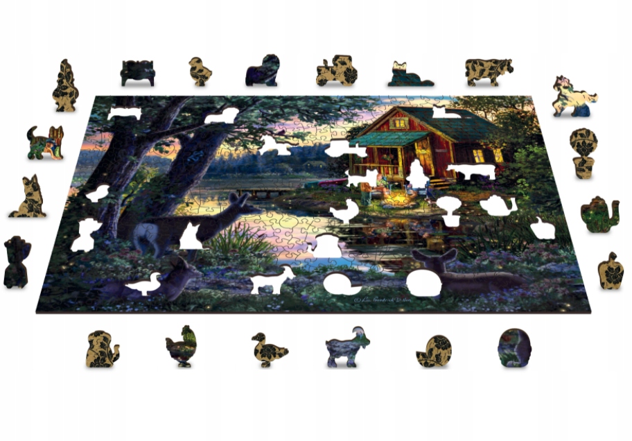 

Drewniane Puzzle z figurkami Wieczór w Lakehouse