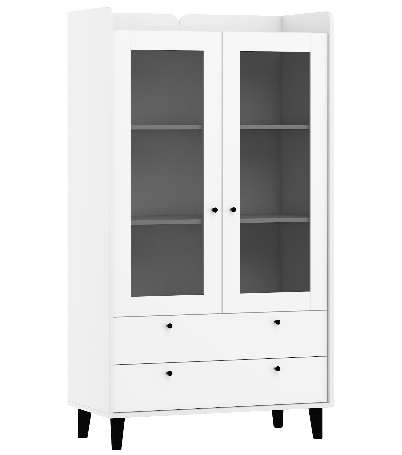 Vitrína Dolce DOL-26 skříňka bílá bílý lesk