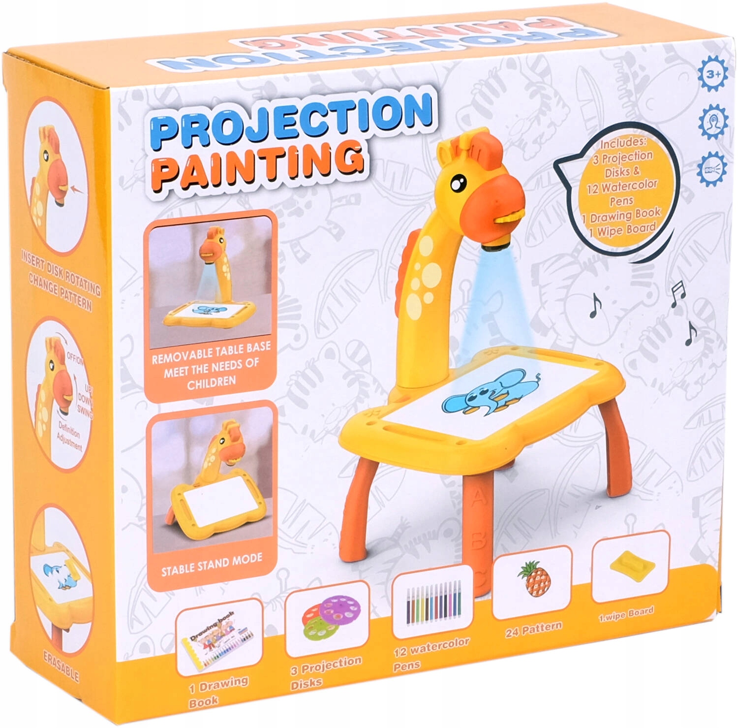 PROJEKTOR RZUTNIK DO RYSOWANIA STOLIK dla dzieci ŻYRAFA Wiek dziecka 3 lata +