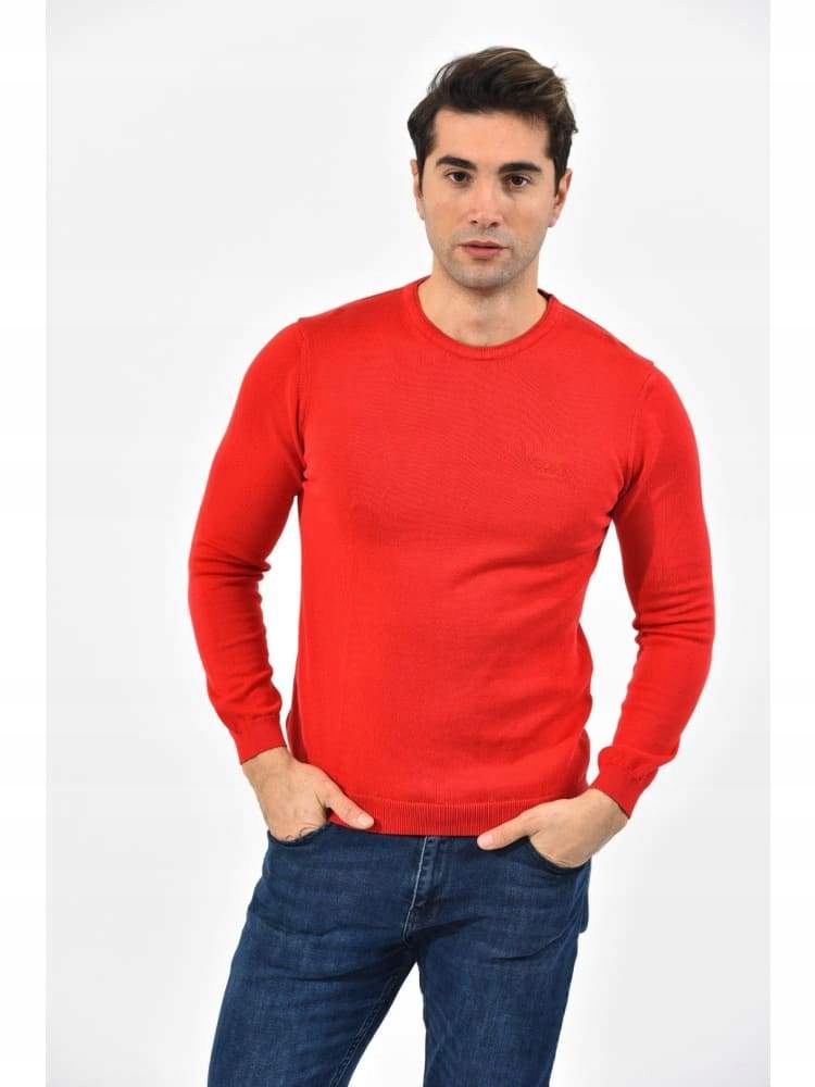 Pánský svetr Hugo Boss červený klasický střih vel. S