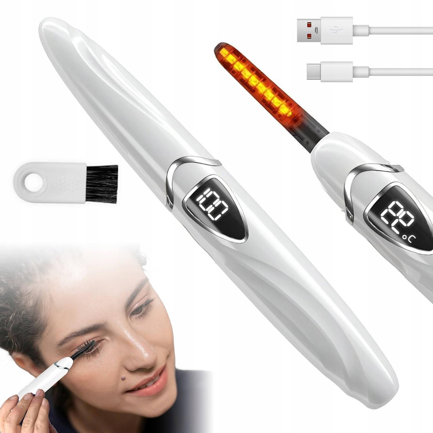 Nálepka Na Řasy S Regulací 60°C-90°C Elektrická Vyhřívaná Led Obrazovka Usb
