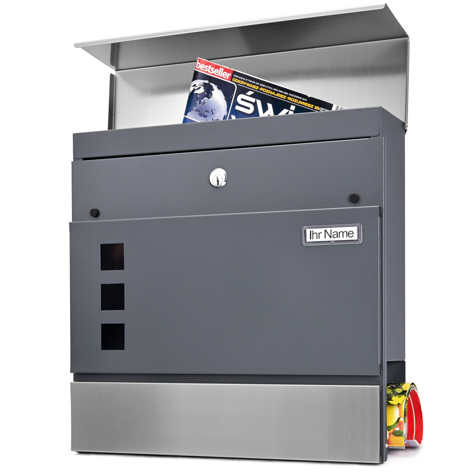 SKRZYNKA POCZTOWA LISTOWA NA LISTY GAZETY ANTRACYT Marka VERDA