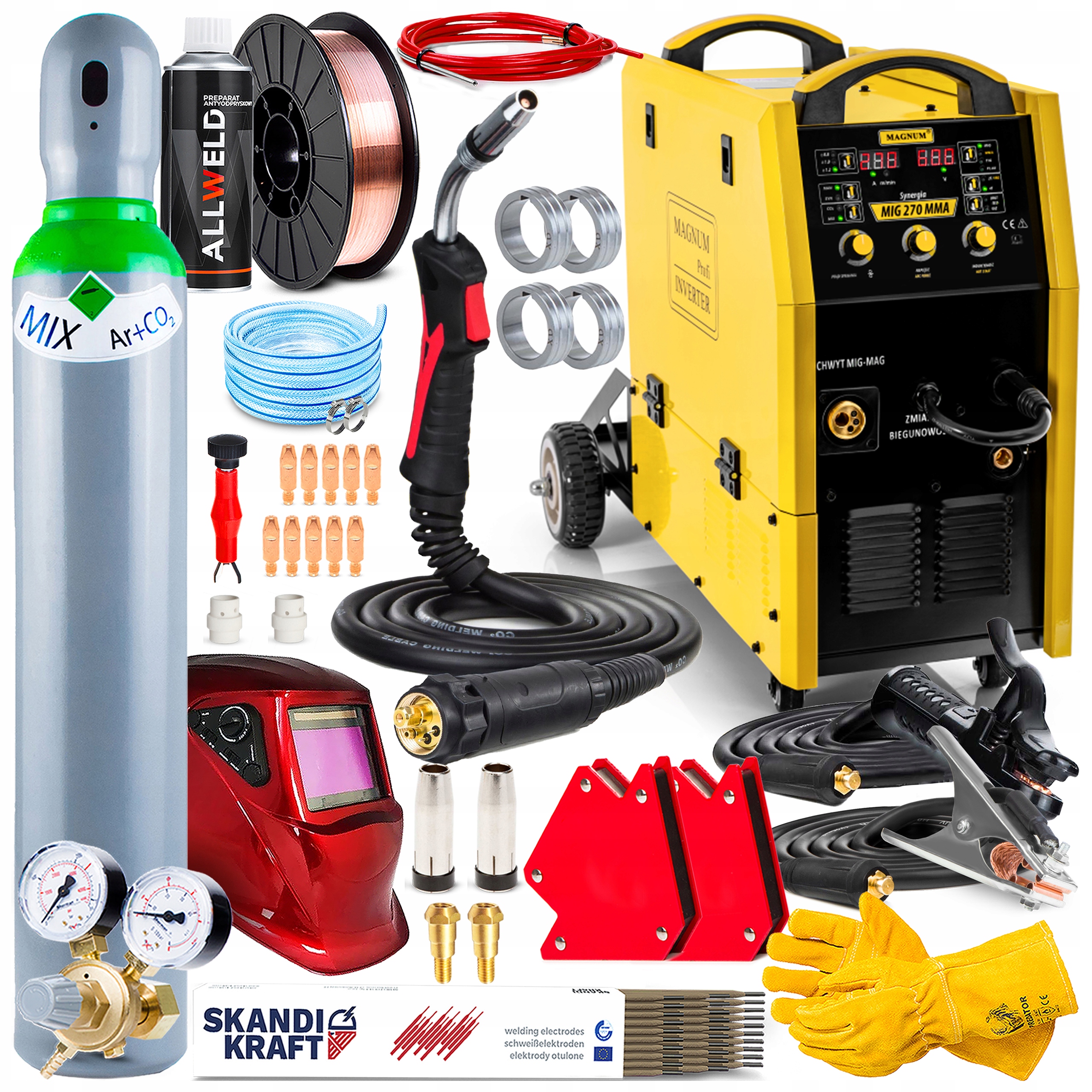 Invertorová Svářečka Magnum Mig 270 Mma Synergie 400V Igbt Hliník 4X4