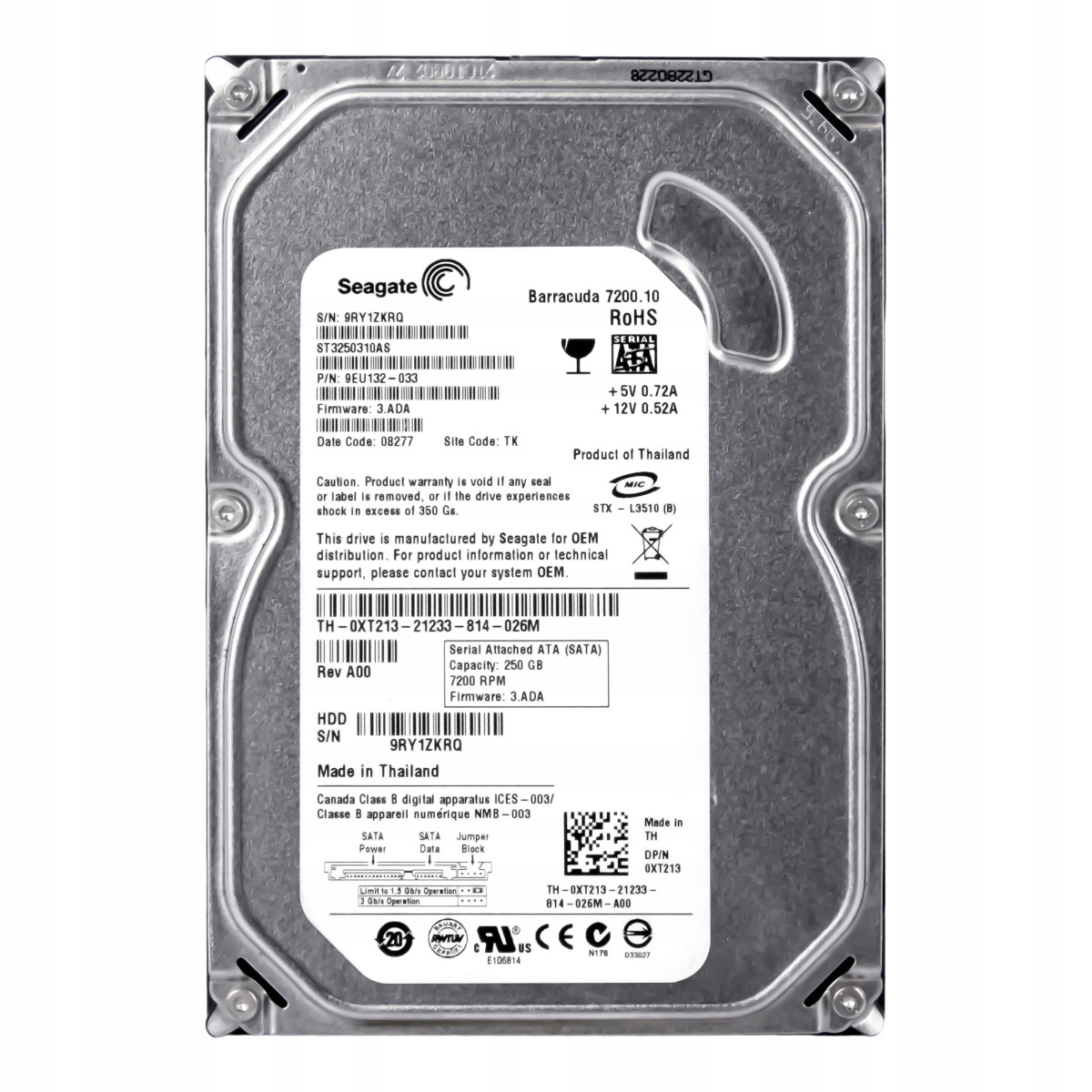Dell 0XT213 250GB 7.2K 8MB Sata II 3.5'' ST3250310AS
