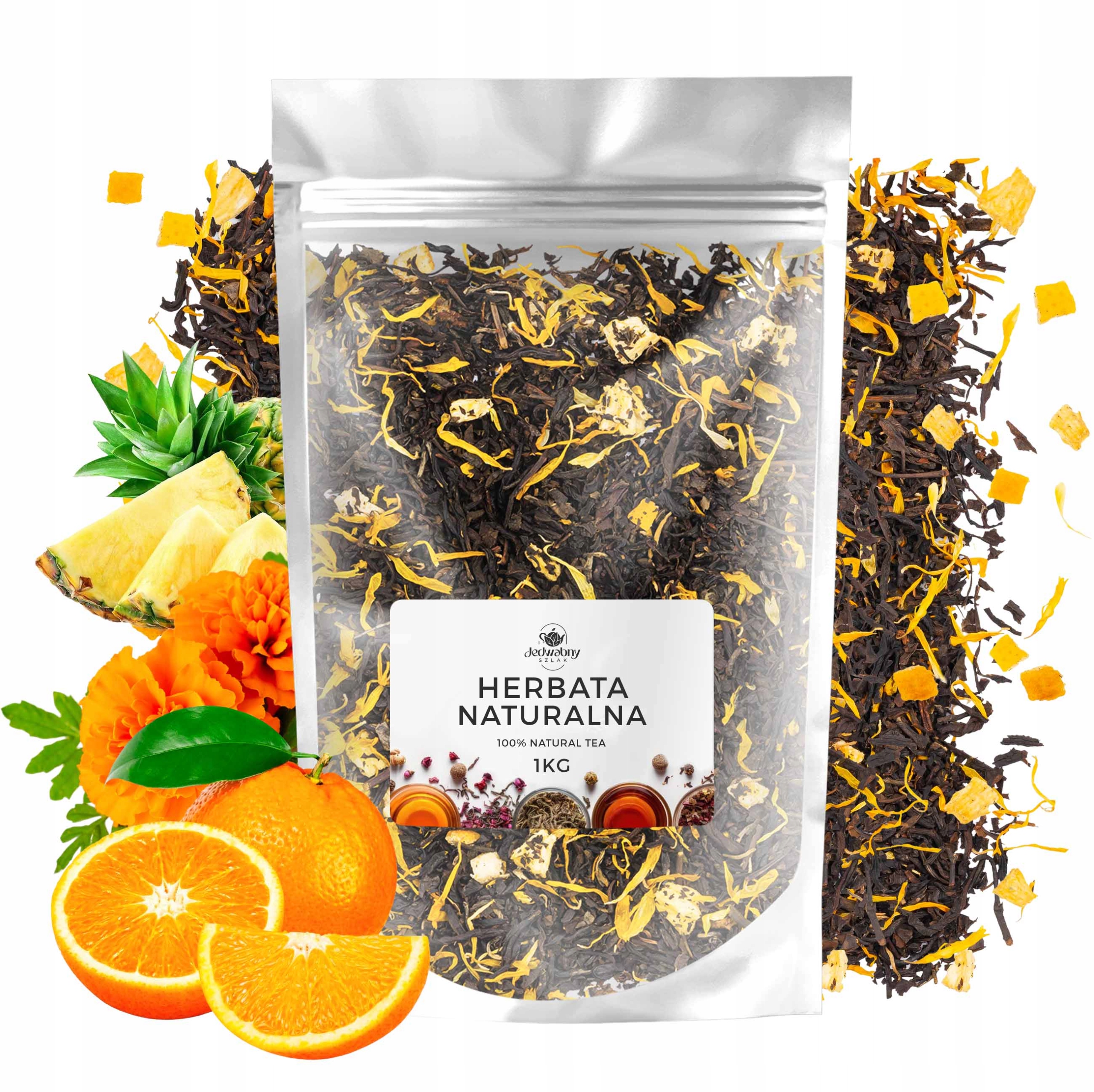 Herbata liściasta czarna Miodowa 1kg hurt jakość pomarańcza ananas